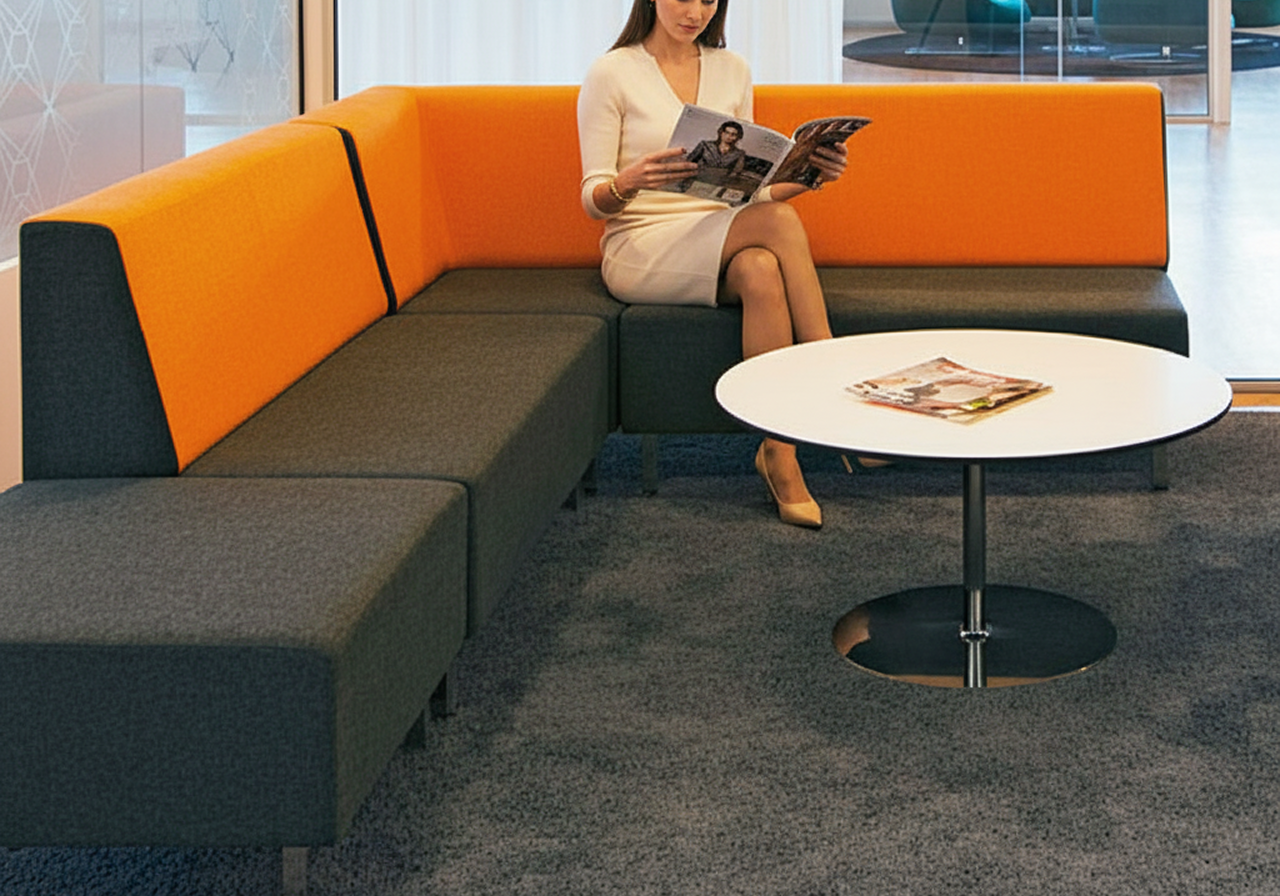 Sectional couch with custom furniture upholstery